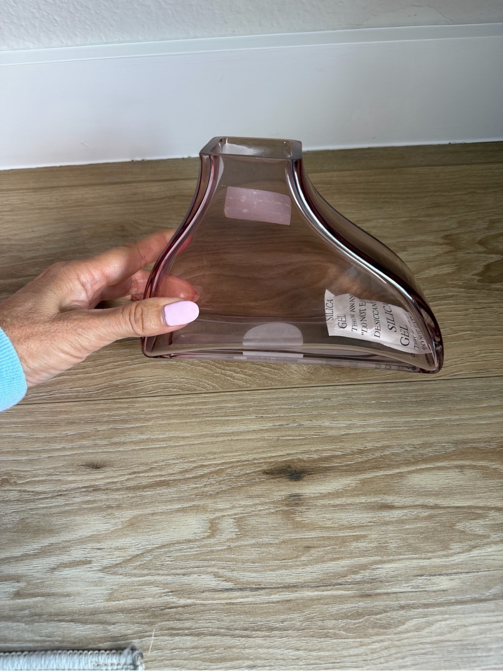 Smoky Mauve Glass Accent Vase - Contemporary Decorative Vase